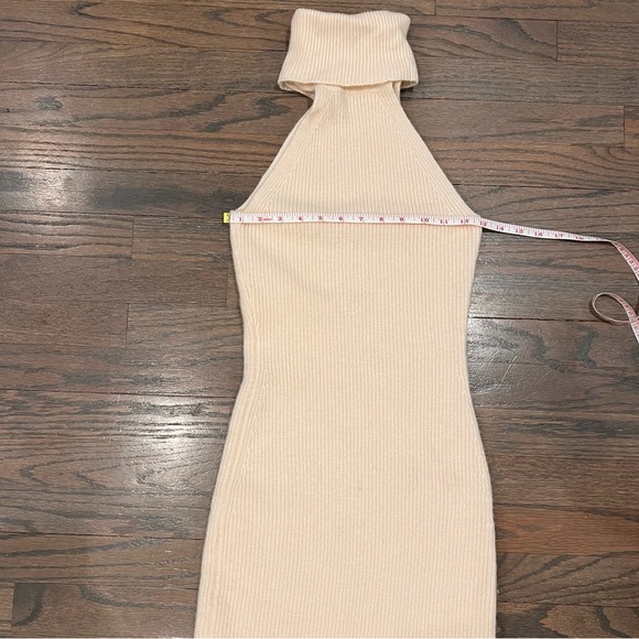 Reiss Sleeveless Turtleneck Roll Neck Cream Cashmere Blend Midi Dress Small - Picture 6 of 11